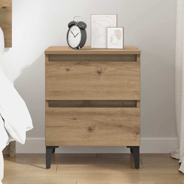 vidaXL Bedside Cabinet Artisan oak 40 x 35 x 50 cm Engineered wood