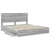 vidaXL Storage Bed Grey Sonoma 180 x 200 cm Engineered Wood