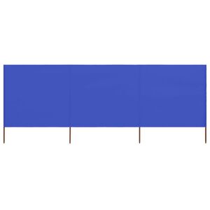 vidaXL 3-panel Wind Screen Fabric 400x80 cm Azure Blue