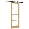 vidaXL Sliding Door Natural 73.5 x 198.5 cm Solid Pine Wood and Glass