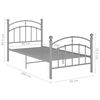 vidaXL Bed Frame without Mattress Grey Metal 90x200 cm