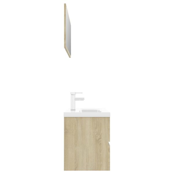 vidaXL Bathroom Furniture Set Sonoma Oak Engineered Wood