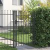 vidaXL Fence Gate with Lock Grey 103 x 200 cm Powder-Coated Steel