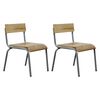 KidsDepot Chair Set Original Mango Wood Grey 2 pcs