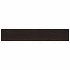 vidaXL Table Top Dark Brown 220x40x(2-4) cm Treated Solid Wood Live Edge