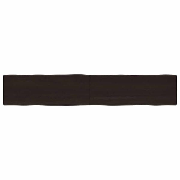 vidaXL Table Top Dark Brown 220x40x(2-4) cm Treated Solid Wood Live Edge