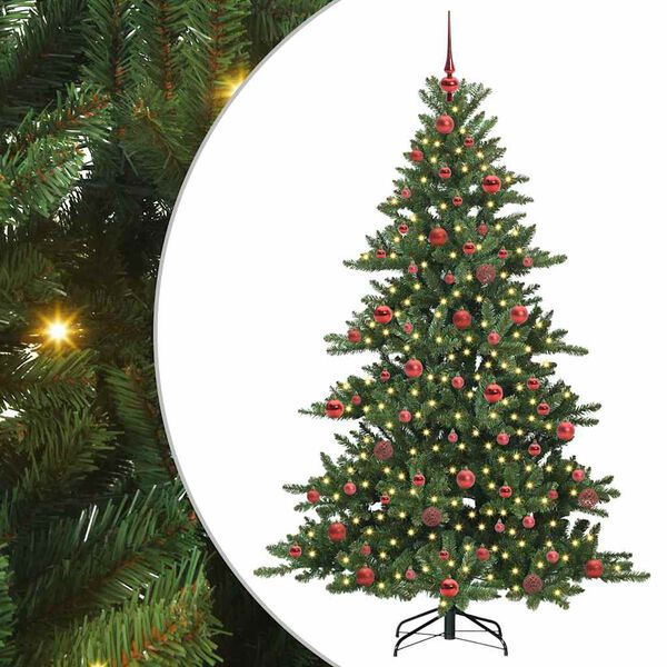 vidaXL Artificial Hinged Christmas Tree Green 180 cm PVC and Steel