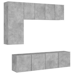 vidaXL 5 Piece TV Wall Units Concrete Grey Engineered Wood
