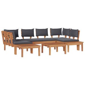 vidaXL Garden Sofa Set 4 pcs Brown and Grey