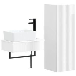 vidaXL Bathroom Cabinet Set 2 pcs High Gloss White 33 x 34.5 x 100 cm