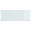 vidaXL Kitchen Backsplash White 110 x 40 cm Tempered Glass