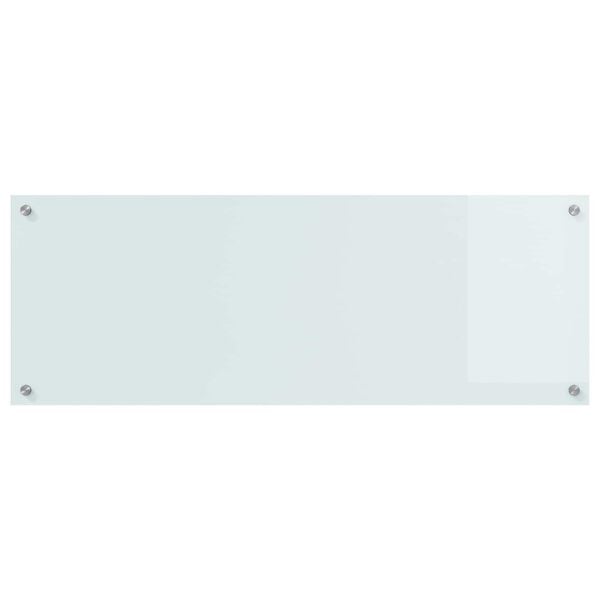 vidaXL Kitchen Backsplash White 110 x 40 cm Tempered Glass