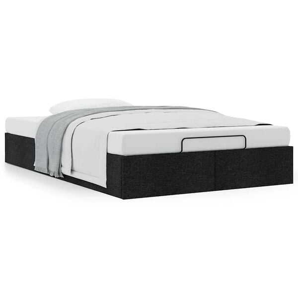 vidaXL Ottoman Bed Frame without Mattress Black Double Fabric