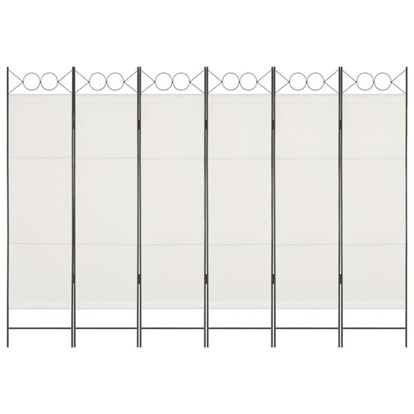 vidaXL 6-Panel Room Divider White 240x180 cm