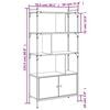vidaXL Bookcase with Doors Black76.5x30x154.5 cm Engineered Wood