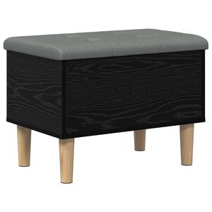 vidaXL Storage Bench with Cushion Black Oak 62 x 42 x 46 cm