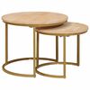 vidaXL Nesting Coffee Tables 2 pcs Brown Solid Mango Wood and Steel