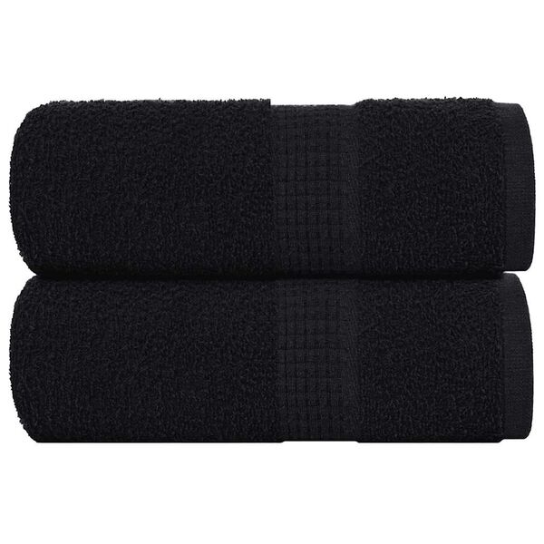 vidaXL Wash Towels 2 pcs "FROGN" Black 30x30 cm 100% Cotton