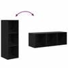 vidaXL TV Cabinet Set Black Oak 37 x 37 x 107 cm Engineered Wood