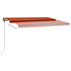 vidaXL Manual Retractable Awning with LED 450x350 cm Orange and Brown