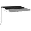 vidaXL Manual Retractable Awning with LED 3x2.5 m Anthracite
