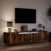 vidaXL TV Wall Cabinet with LED Smoked Oak 180x31x39.5 cm