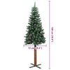 vidaXL Slim Christmas Tree Green 180 cm PVC and Solid Pine wood