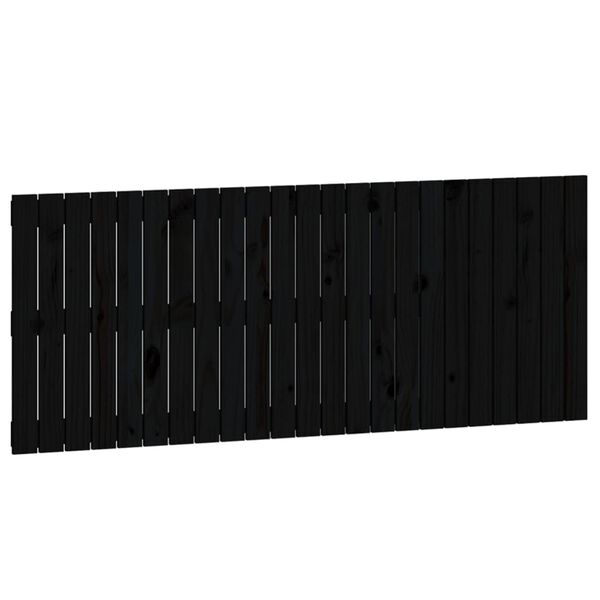 vidaXL Wall Headboard Black 147x3x60 cm Solid Wood Pine