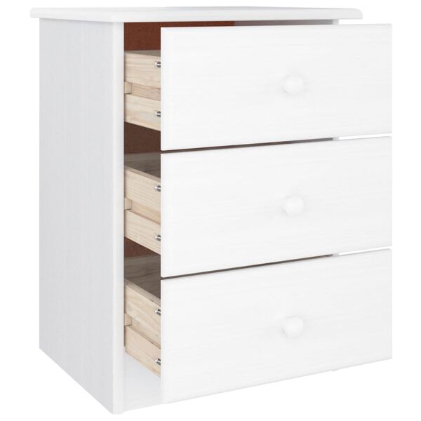 vidaXL Bedside Cabinet ALTA White 41x35x55.5 cm Solid Wood Pine