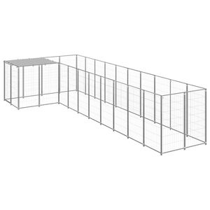 vidaXL Dog Kennel Silver 7.26 m&sup2; Steel