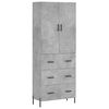 vidaXL Highboard Concrete Grey 69.5x34x180 cm Engineered Wood