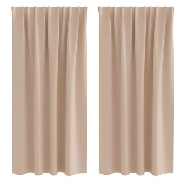 vidaXL Blackout Curtains with Rings 2 pcs Taupe 175 x 140 cm Polyester