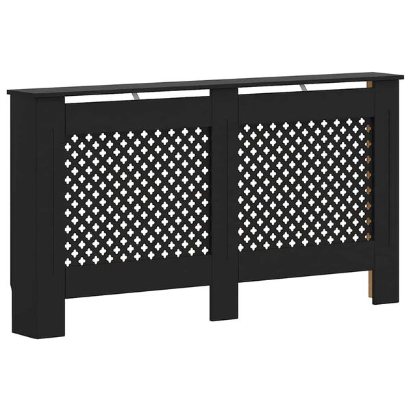 vidaXL Radiator Cover Black 152x19x81.5 cm MDF