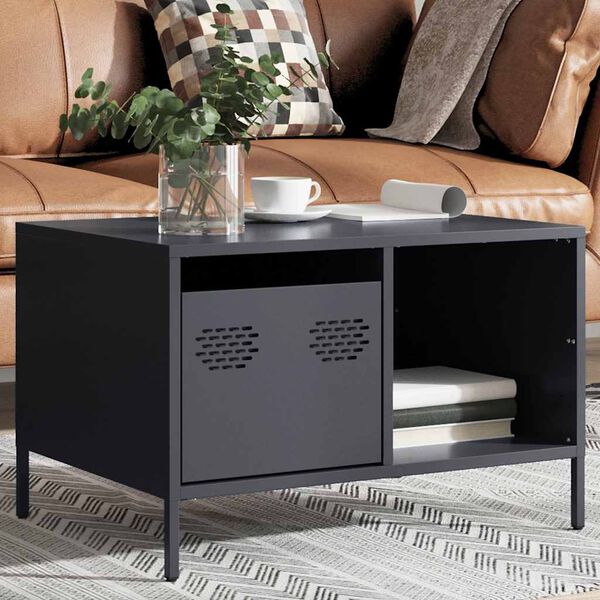 vidaXL Coffee Table Anthracite 68.5x50x43.5 cm Cold-rolled Steel