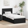 vidaXL Bed Frame with Headboard Black 75 x 190 cm Engineered Wood