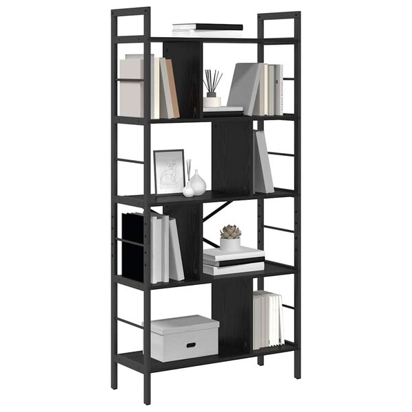 vidaXL Bookshelf Black Oak 75 x 30 x 156 cm Engineered Wood