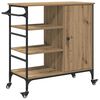 vidaXL Kitchen Trolley Artisan oak & & Black 87.5 x 38.5 x 84.5 cm