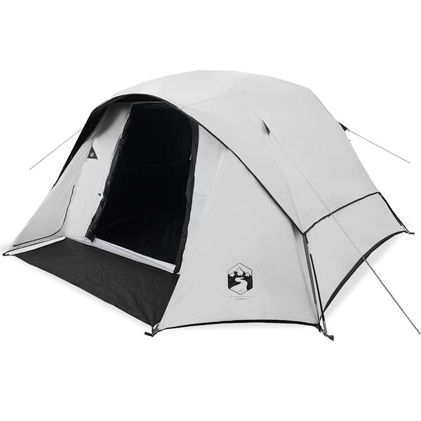 vidaXL Camping Tent Cabin 4-Person White Blackout Fabric Waterproof