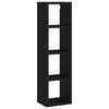 vidaXL Wall Cube Shelf Black 37x29.5x134.5 cm MDF