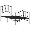 vidaXL Metal Bed Frame without Mattress with Footboard Black 75x190cm