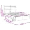 vidaXL Storage Bed Concrete Grey 135 x 190 cm Engineered Wood