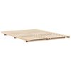 vidaXL Floor Bed Frame Brown 160 x 220 cm Solid pine wood