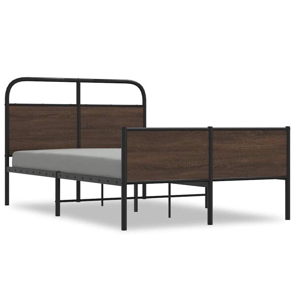 vidaXL Bed Frame without Mattress 120x200 cm Brown Oak Engineered Wood