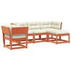 vidaXL 5 Piece Garden Lounge Set with Cushions Wax Brown