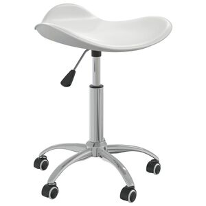 vidaXL Salon Spa Stool | White | Faux Leather | Adjustable Height