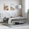 vidaXL Metal Bed Frame without Mattress with Headboard White 150x200cm