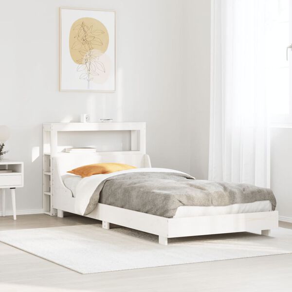 vidaXL Bed Frame without Mattress White 90x200 cm Solid Wood Pine