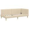 vidaXL Corner Bed Frame with Headboard Cream 90 cm x 200 cm Velvet