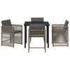 vidaXL Garden Dining Set 5 pcs Grey Poly Rattan
