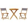 vidaXL 3 Piece Bistro Set Anthracite Fabric and Solid Wood